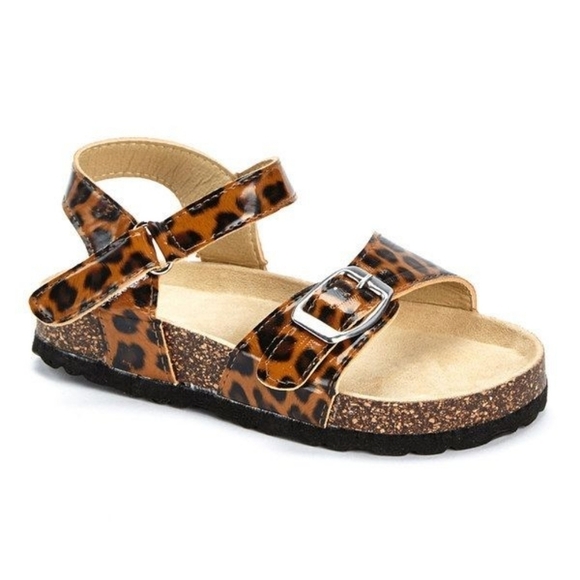 Spoiled Angel Black Brown Cheetah Print Sandals Kids 1 - Picture 1 of 7